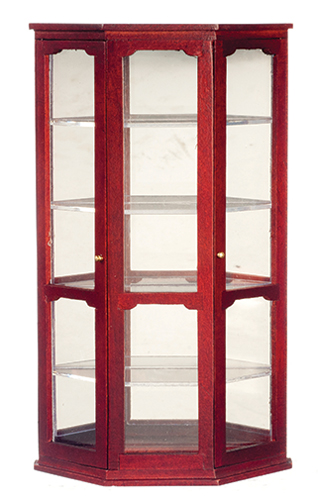 Curio Cabinet with Mirror, Mahogany